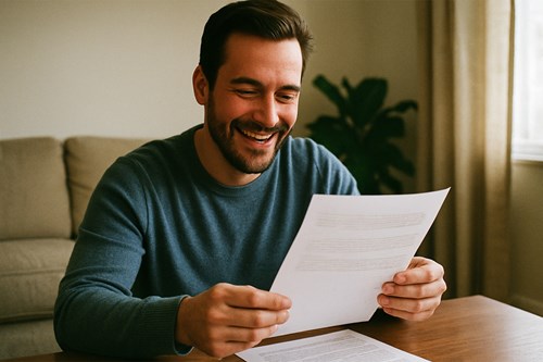 Jasper Auto customer reviewing used engine warranty before purchase